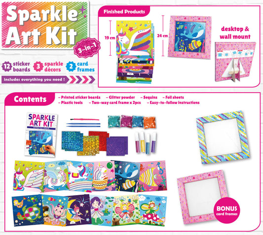 My Magic World DIY 3-in-1 Sparkle Art Set For Kids (12 sparkly creative arts and crafts projects