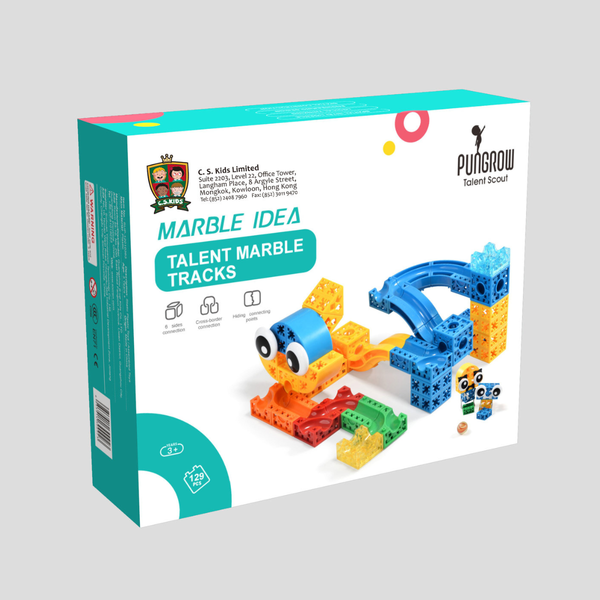Parent-child STEM DIY Mega Building Blocks for kids - Marble Run 129 pieces (Suitable for Age 3+)