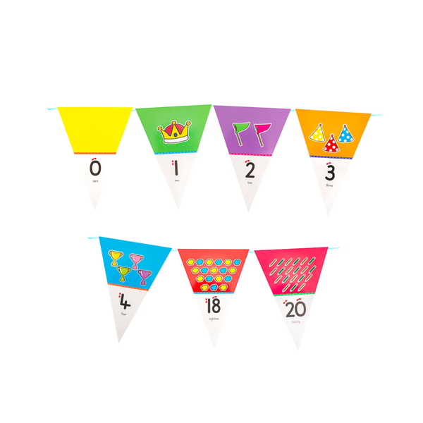 Decor Set Banner - 123 Number Bunting (With a roll of ribbon)