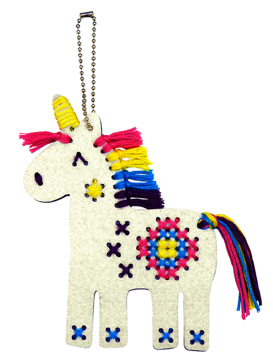 DIY Magic World | Cross-stitch Unicorn, Animal Keychain Kit for Kids
