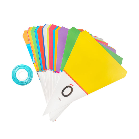 Decor Set Banner - 123 Number Bunting (With a roll of ribbon)