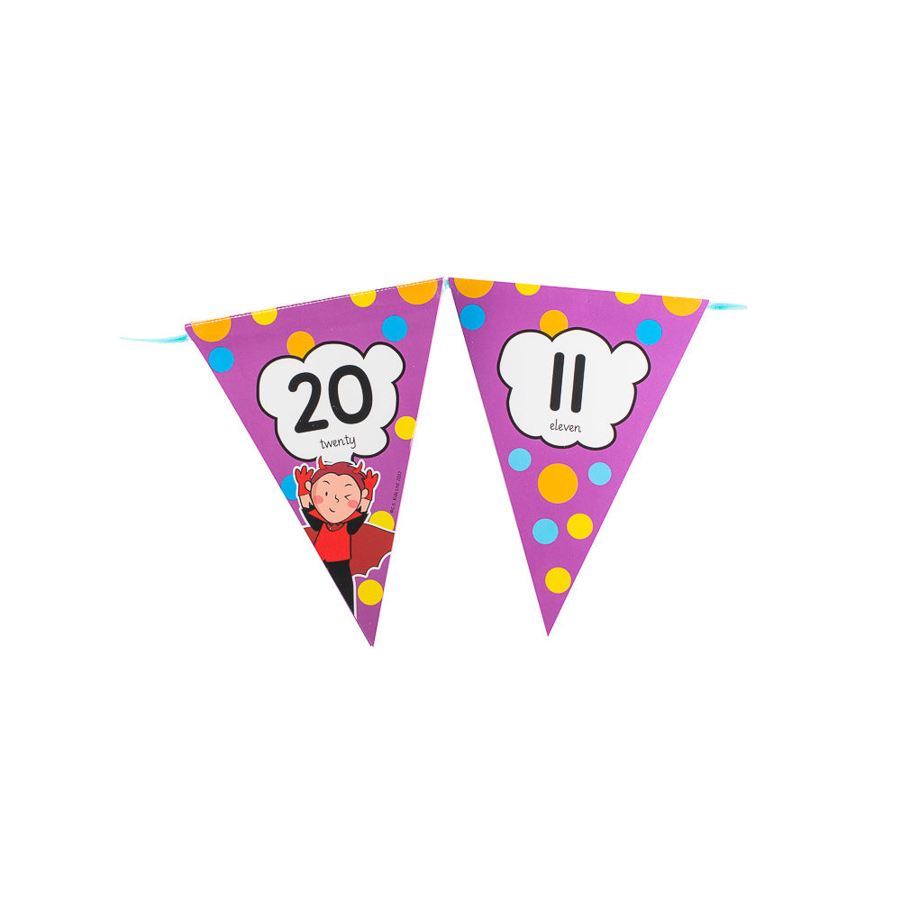 Decor Set Banner - 0-100 Bunting (With a roll of ribbon)