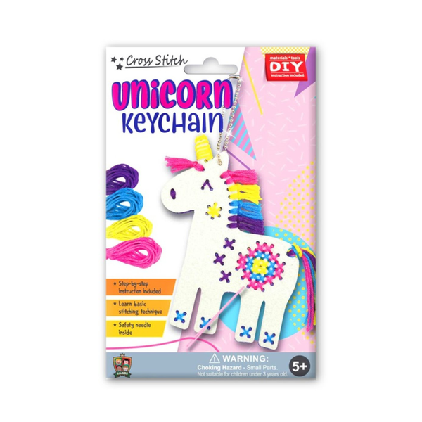 DIY Magic World | Cross-stitch Unicorn, Animal Keychain Kit for Kids