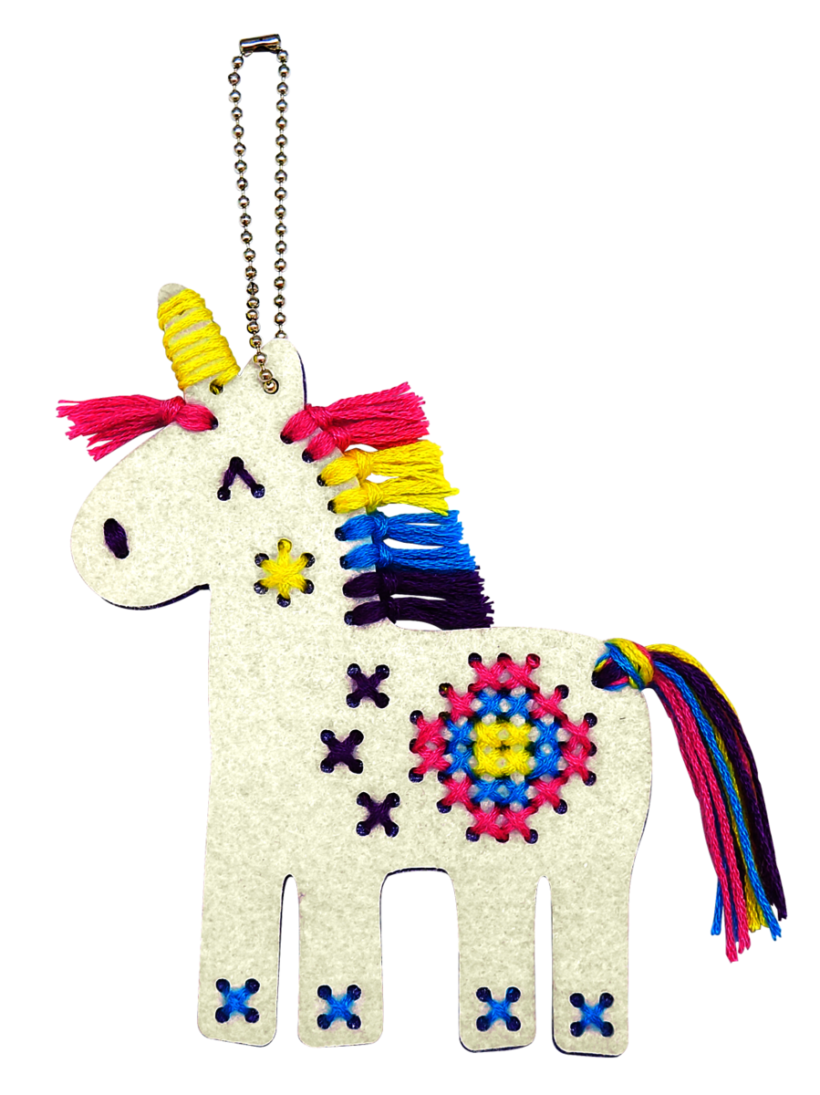 DIY Magic World | Cross-stitch Unicorn, Animal Keychain Kit for Kids